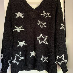 MinkPink Black and White Star Sweater